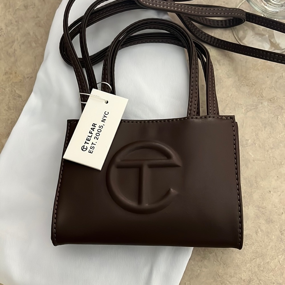Small chocolate shopping bag from telfar